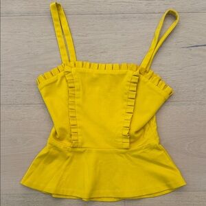 Amanda Uprichard Yellow Ruffled Camisole
